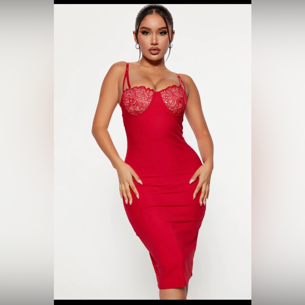 Classy Midi Red Dress